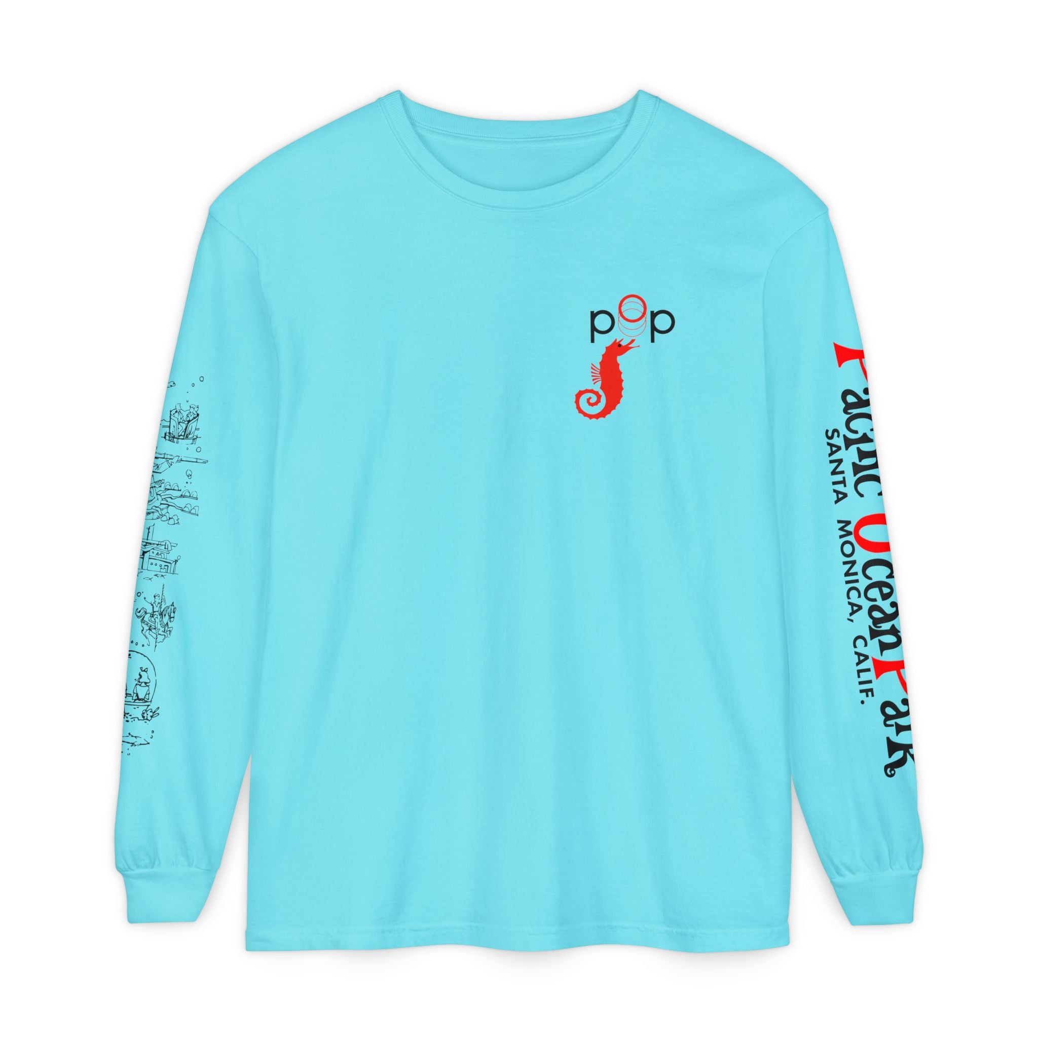 Pacific Ocean Park Vintage Santa Monica Theme Park Unisex Garment-dyed Long Sleeve T-Shirt