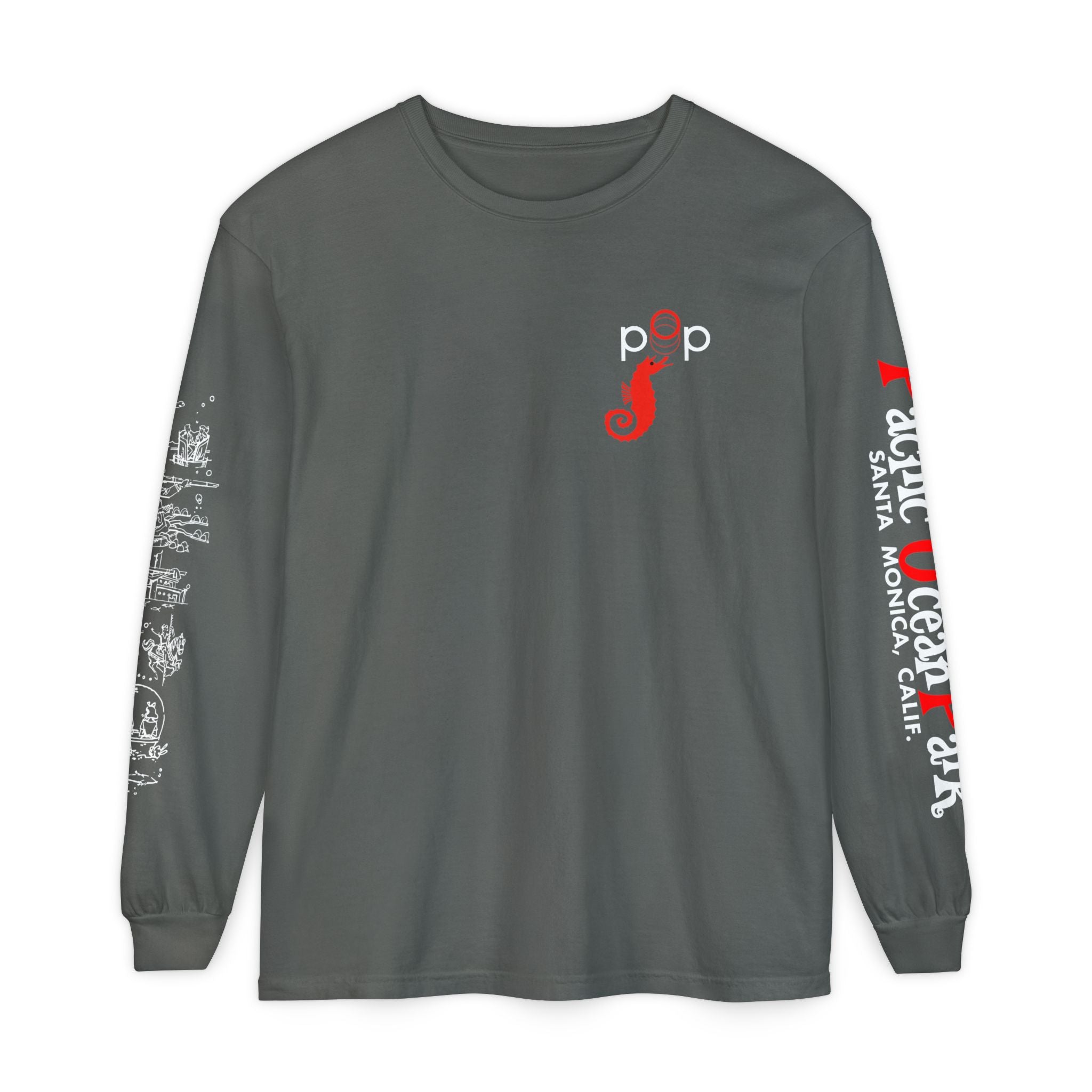 Pacific Ocean Park Vintage Santa Monica Theme Park Unisex Garment-dyed Long Sleeve T-Shirt