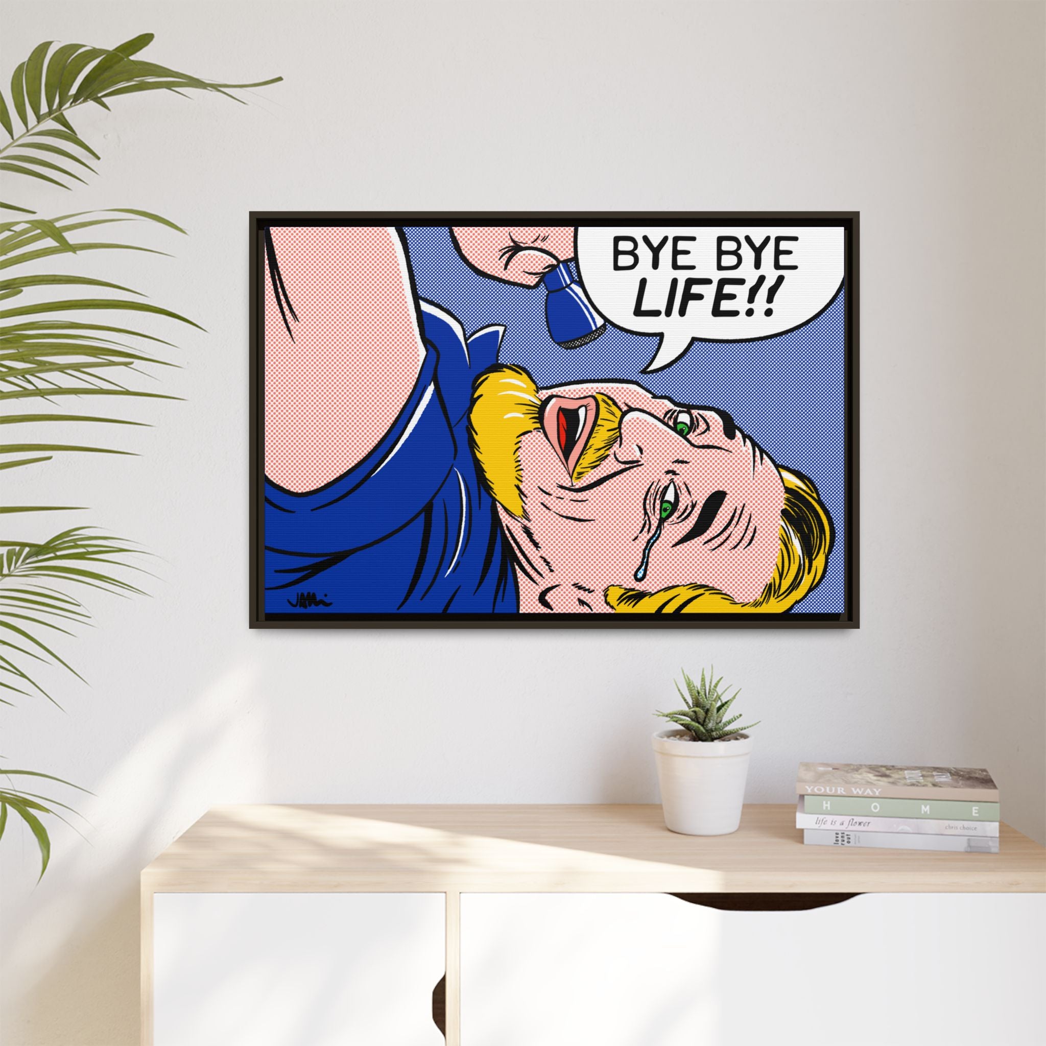All That Jazz "Bye Bye Life" Art Print on Matte Canvas, Framed (Multi-color)