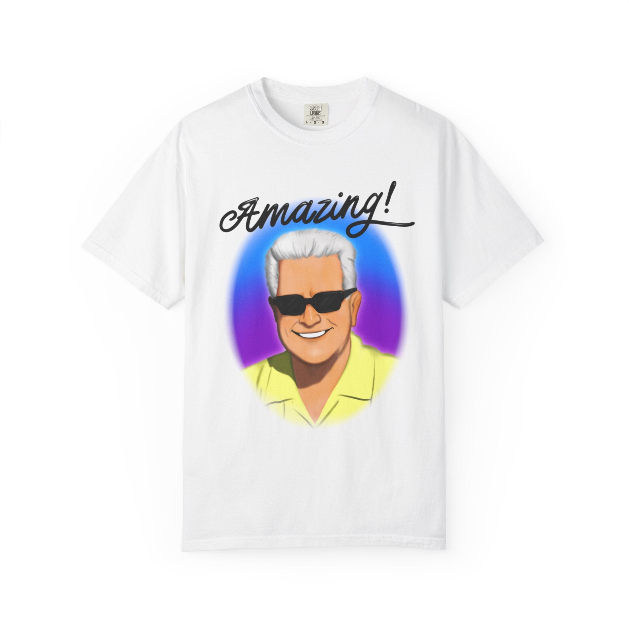 Huell Howser AMAZING! Retro Airbrush Style Unisex Garment-Dyed T-shirt