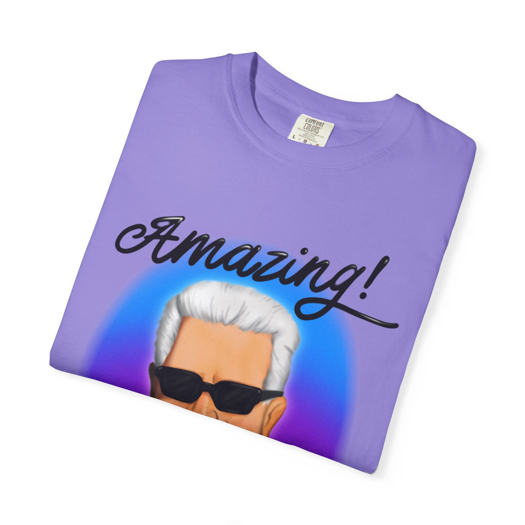Huell Howser AMAZING! Retro Airbrush Style Unisex Garment-Dyed T-shirt