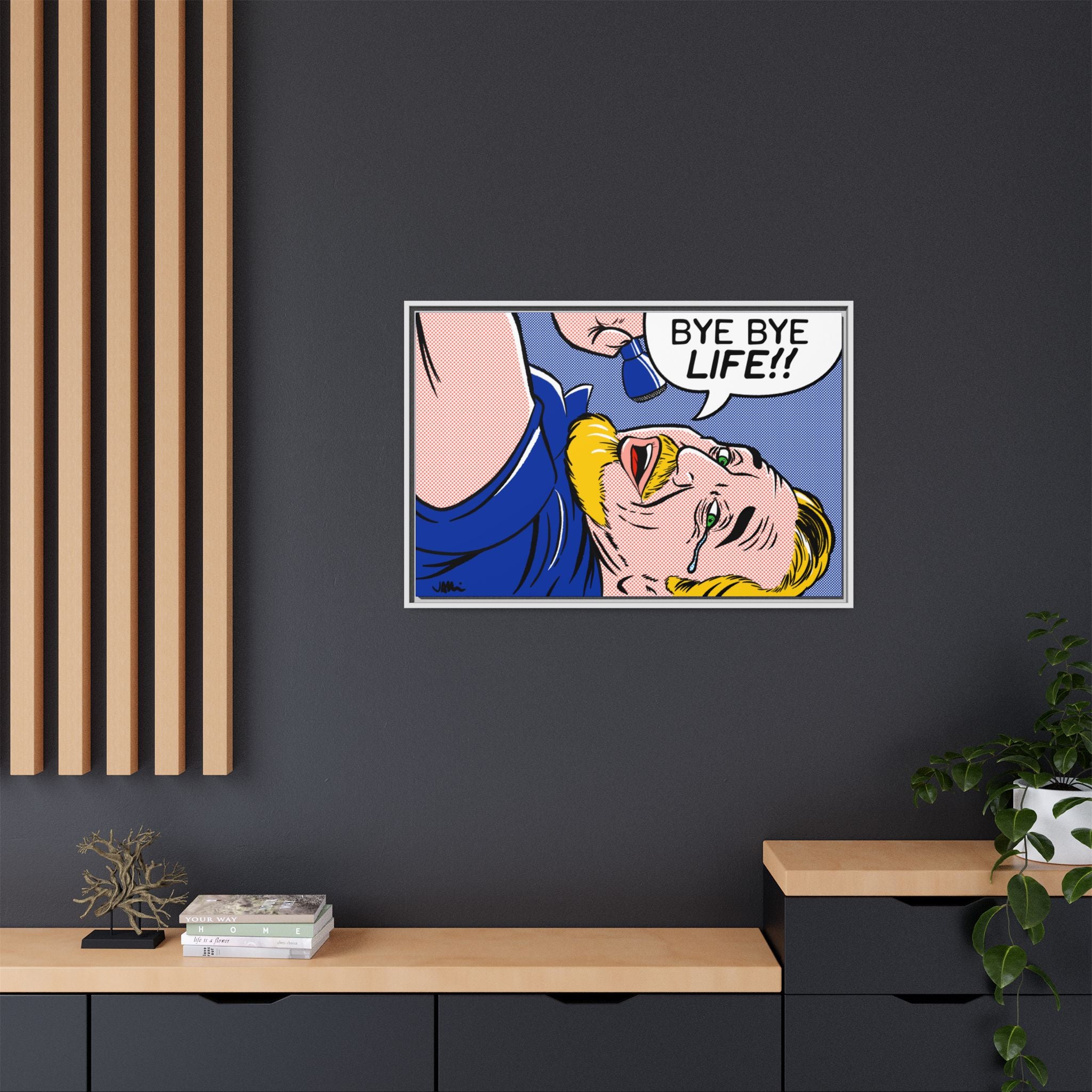 All That Jazz "Bye Bye Life" Art Print on Matte Canvas, Framed (Multi-color)