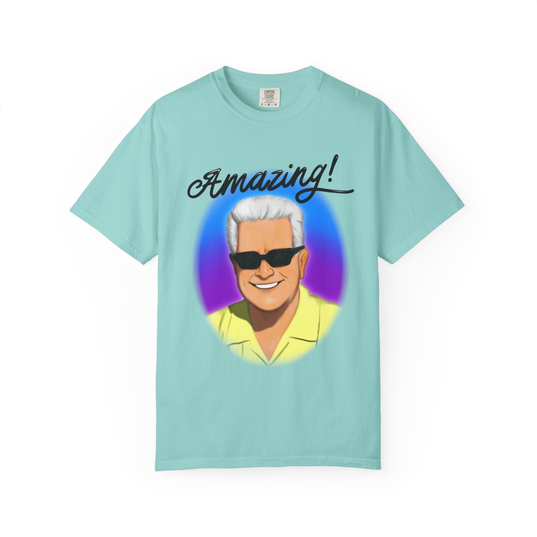 Huell Howser AMAZING! Retro Airbrush Style Unisex Garment-Dyed T-shirt