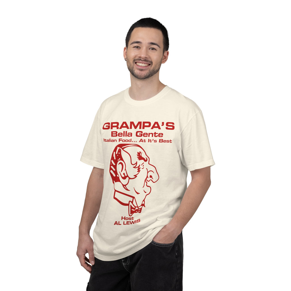 Grampa Al Lewis' "Grampa's Belle Gente Italian Restaurant" Munsters Unisex Garment-Dyed T-shirt