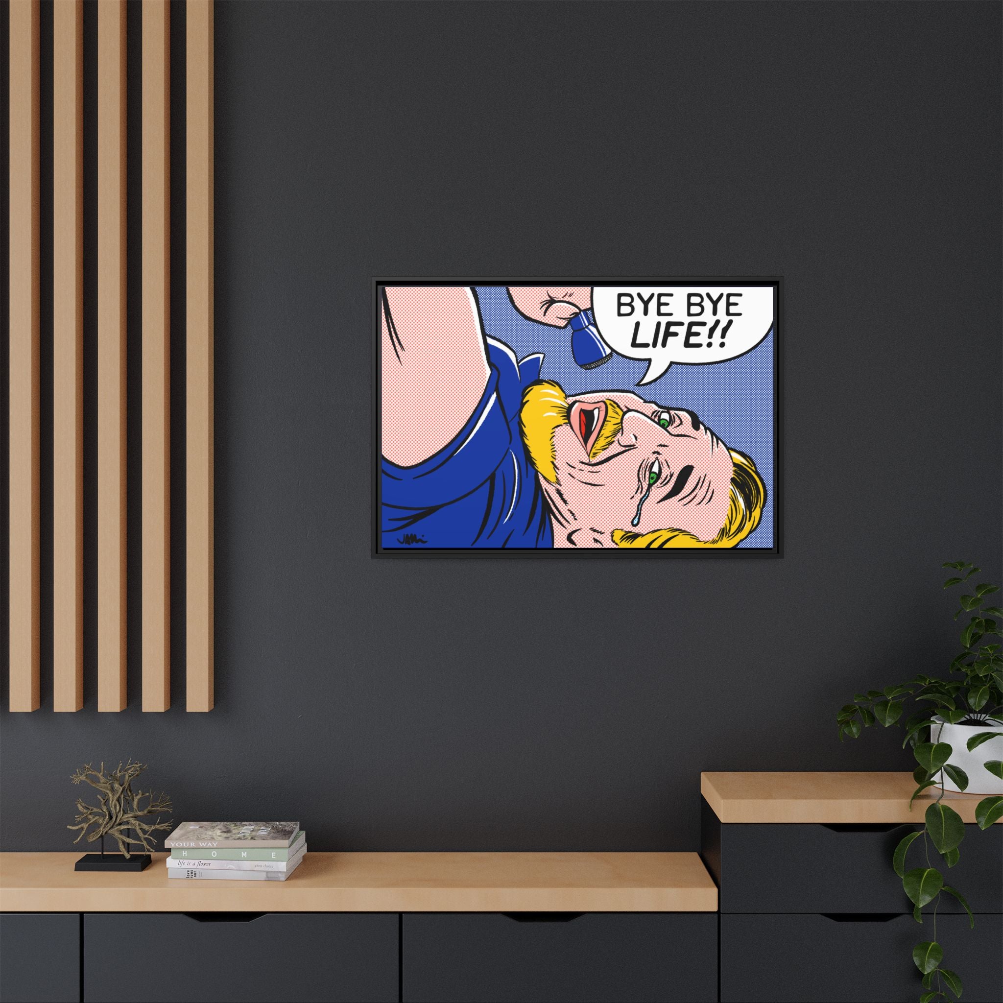 All That Jazz "Bye Bye Life" Art Print on Matte Canvas, Framed (Multi-color)