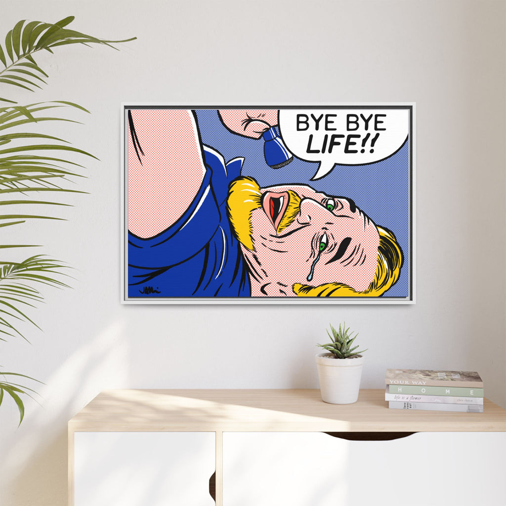 All That Jazz "Bye Bye Life" Art Print on Matte Canvas, Framed (Multi-color)
