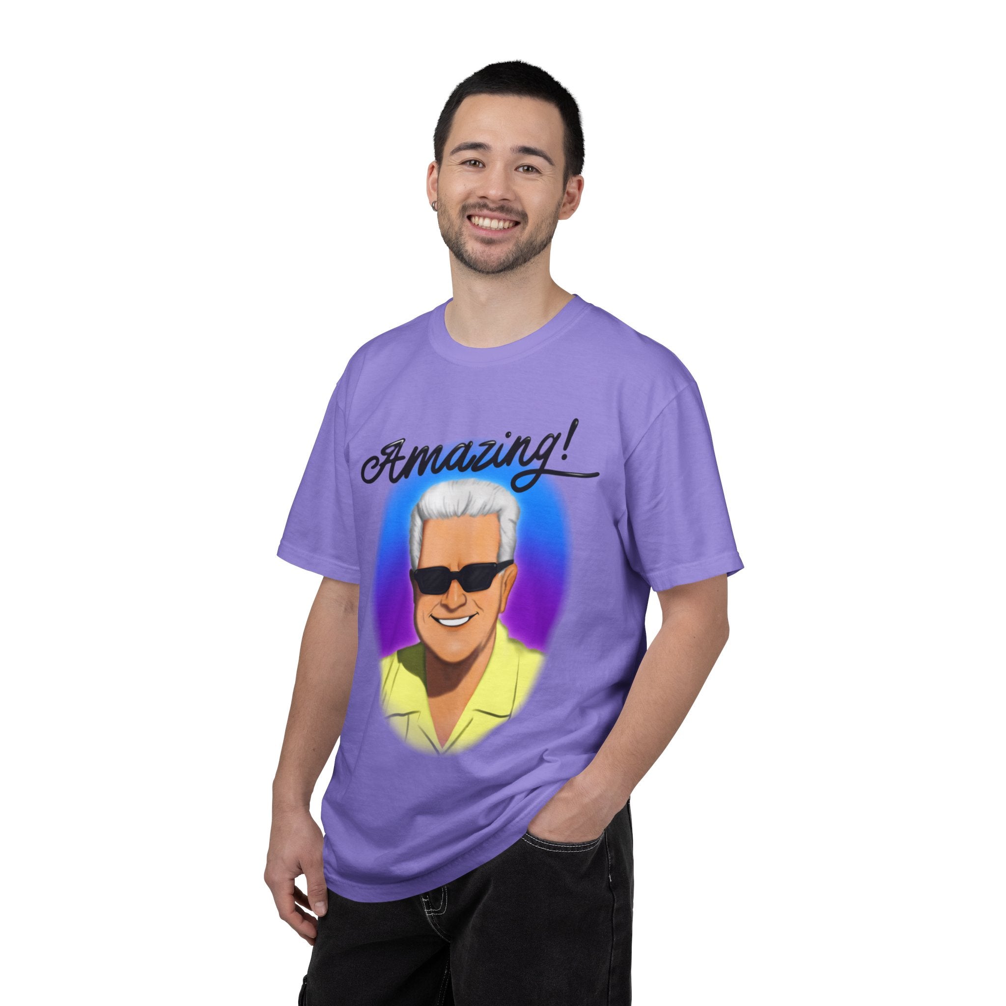 Huell Howser AMAZING! Retro Airbrush Style Unisex Garment-Dyed T-shirt