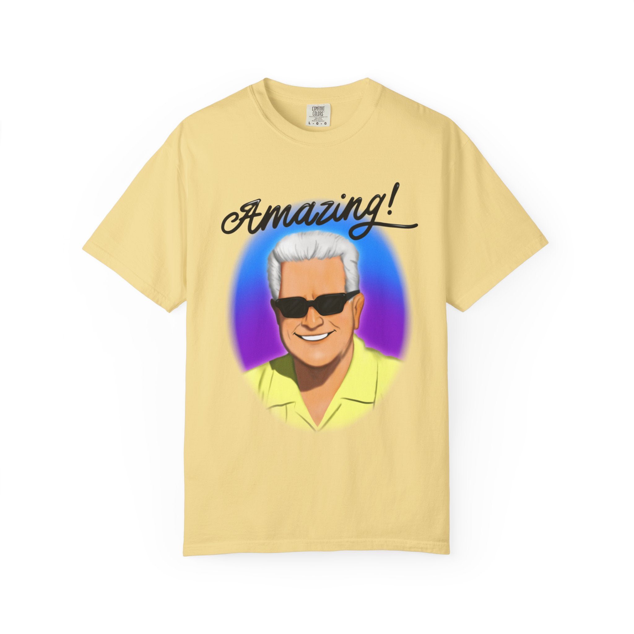 Huell Howser AMAZING! Retro Airbrush Style Unisex Garment-Dyed T-shirt