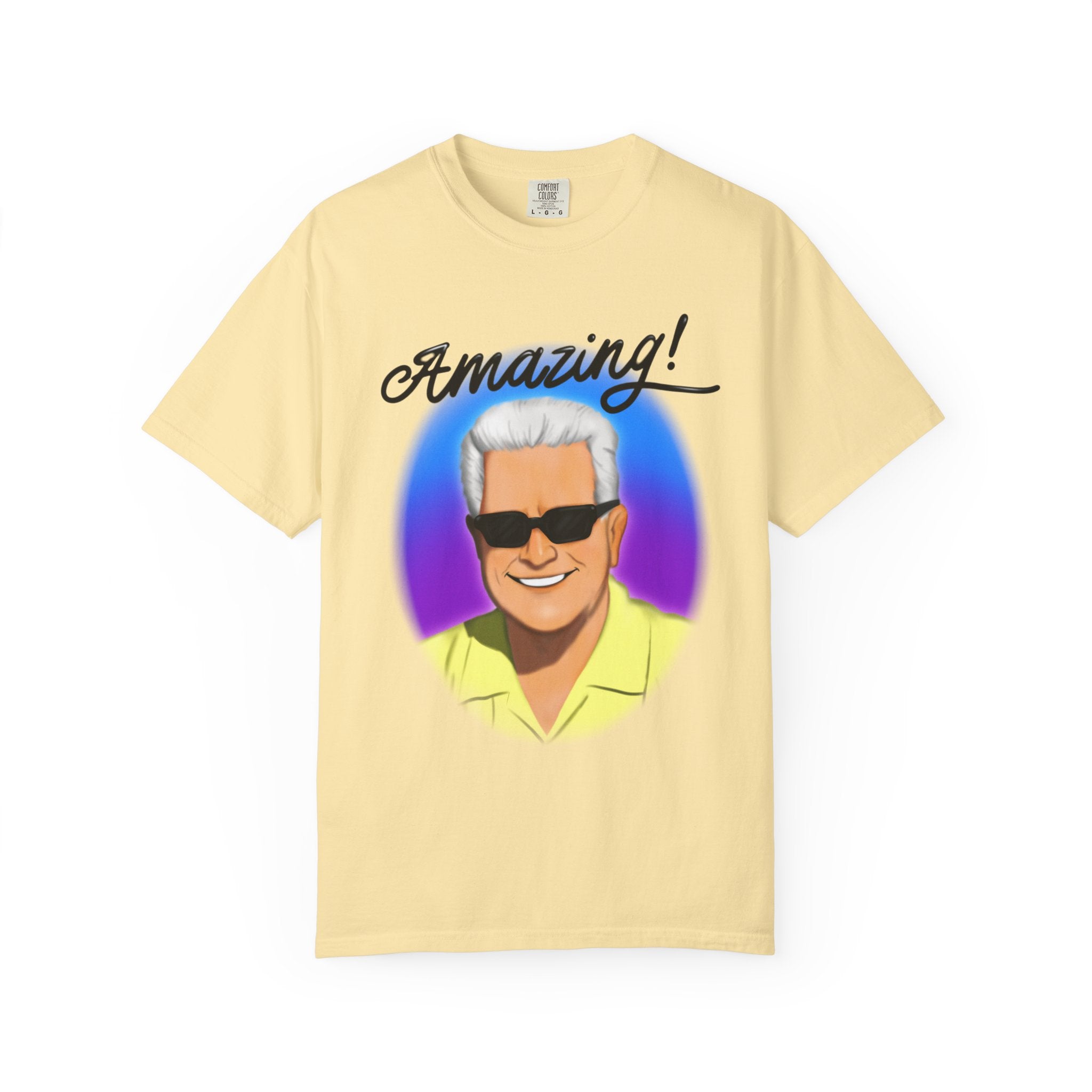 Huell Howser AMAZING! Retro Airbrush Style Unisex Garment-Dyed T-shirt