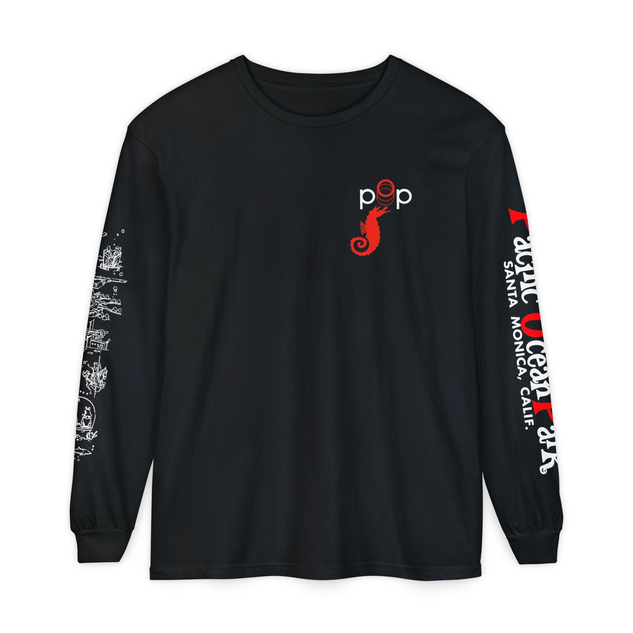 Pacific Ocean Park Vintage Santa Monica Theme Park Unisex Garment-dyed Long Sleeve T-Shirt