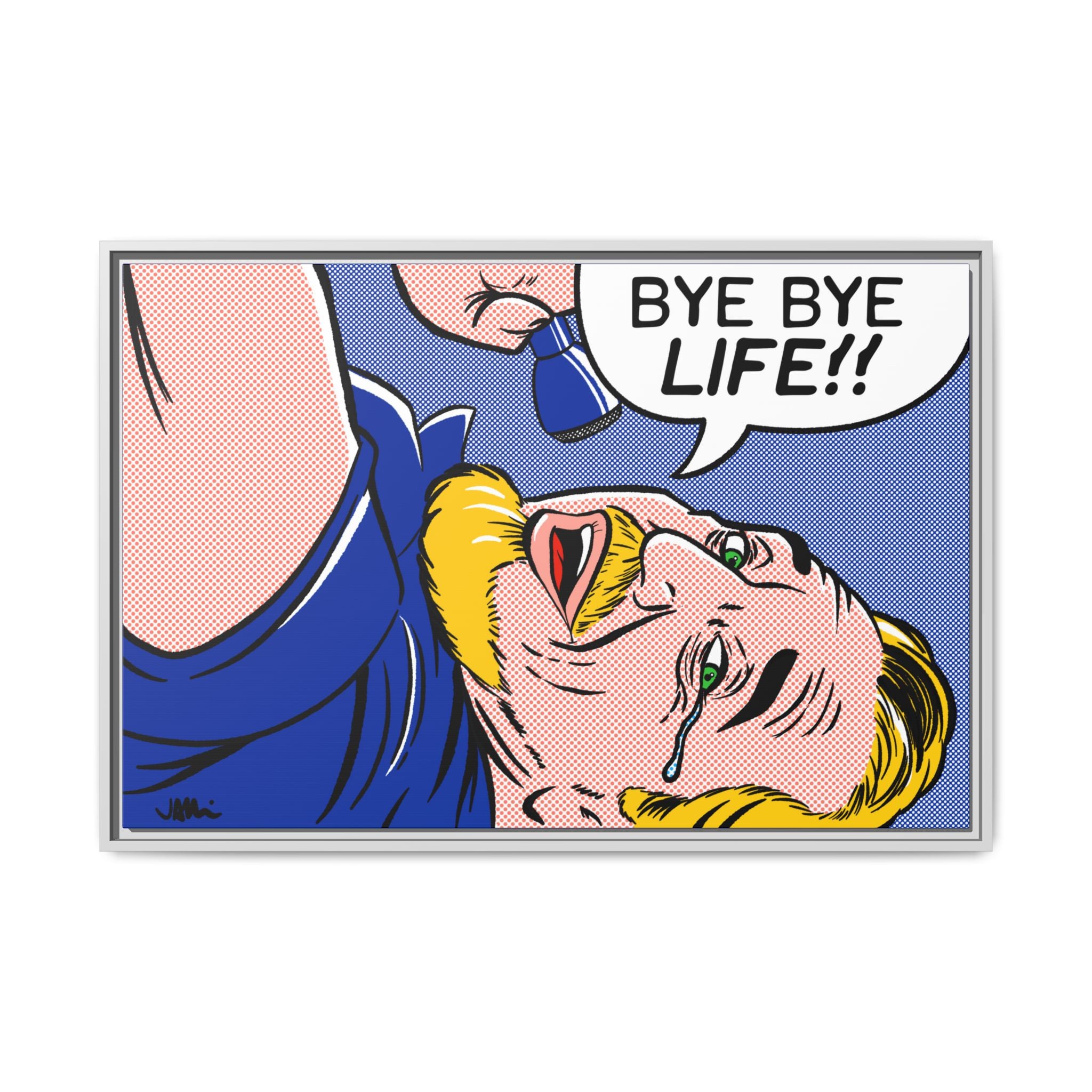 All That Jazz "Bye Bye Life" Art Print on Matte Canvas, Framed (Multi-color)